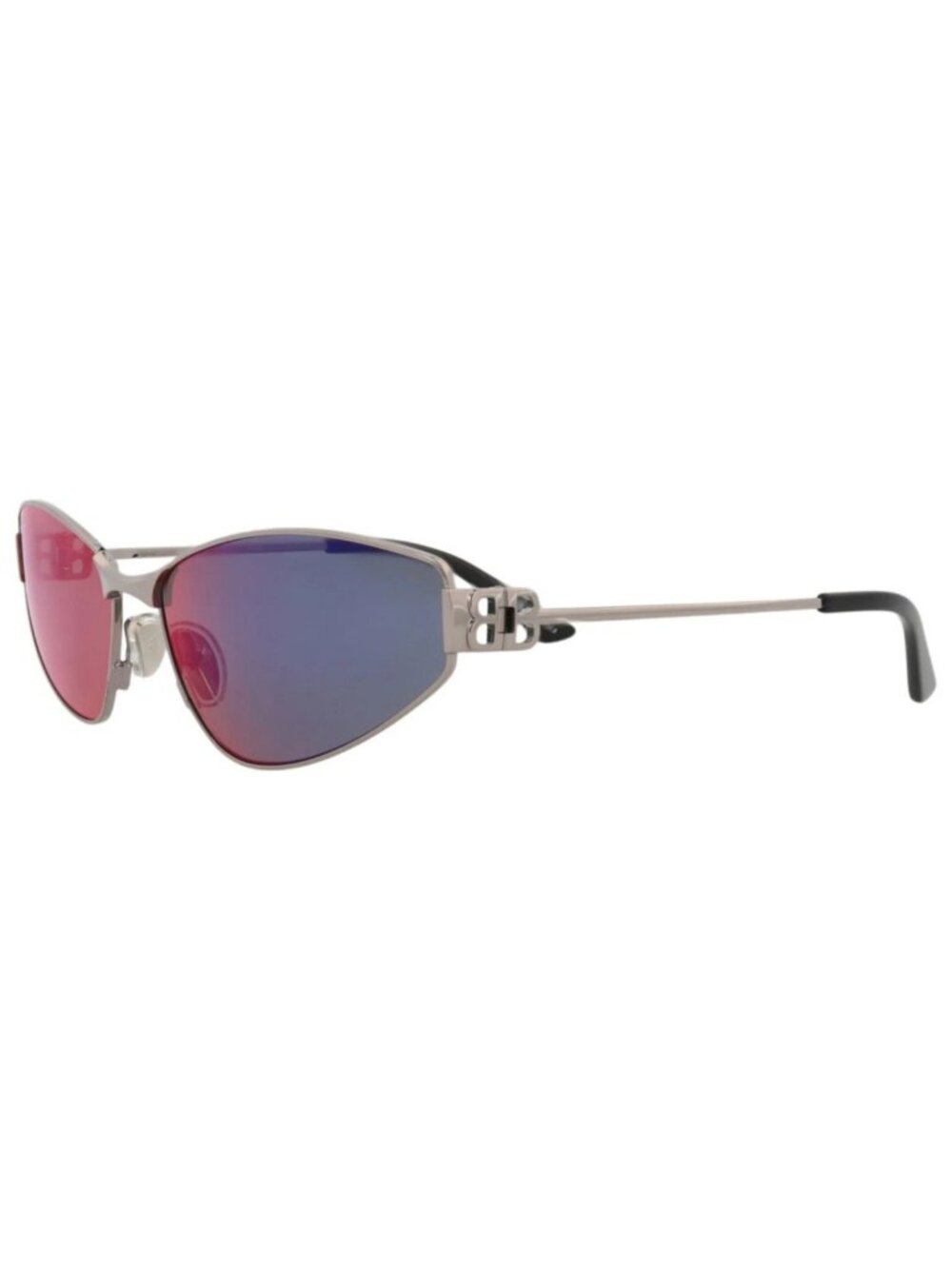 New Balenciaga Women's Sunglasses Cat Eye Metal Frame Ruthenium Ruthenium Violet